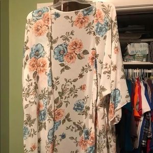 Large floral sheer kimono